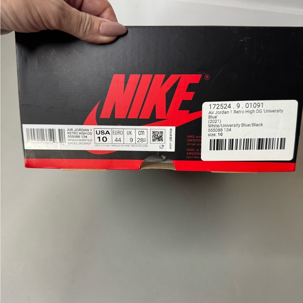 Air Jordan 1 Retro High OG “University Blue” – Size 10, Worn Once - Picture 15 of 16